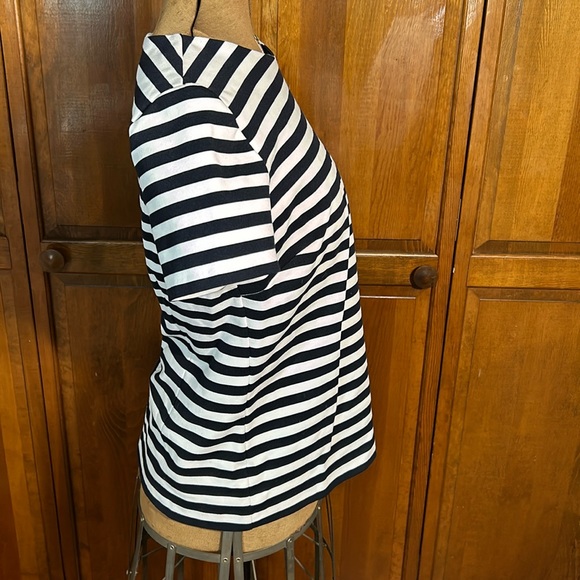 Black and white striped zip back blouse from Michael Kors - Picture 6 of 8